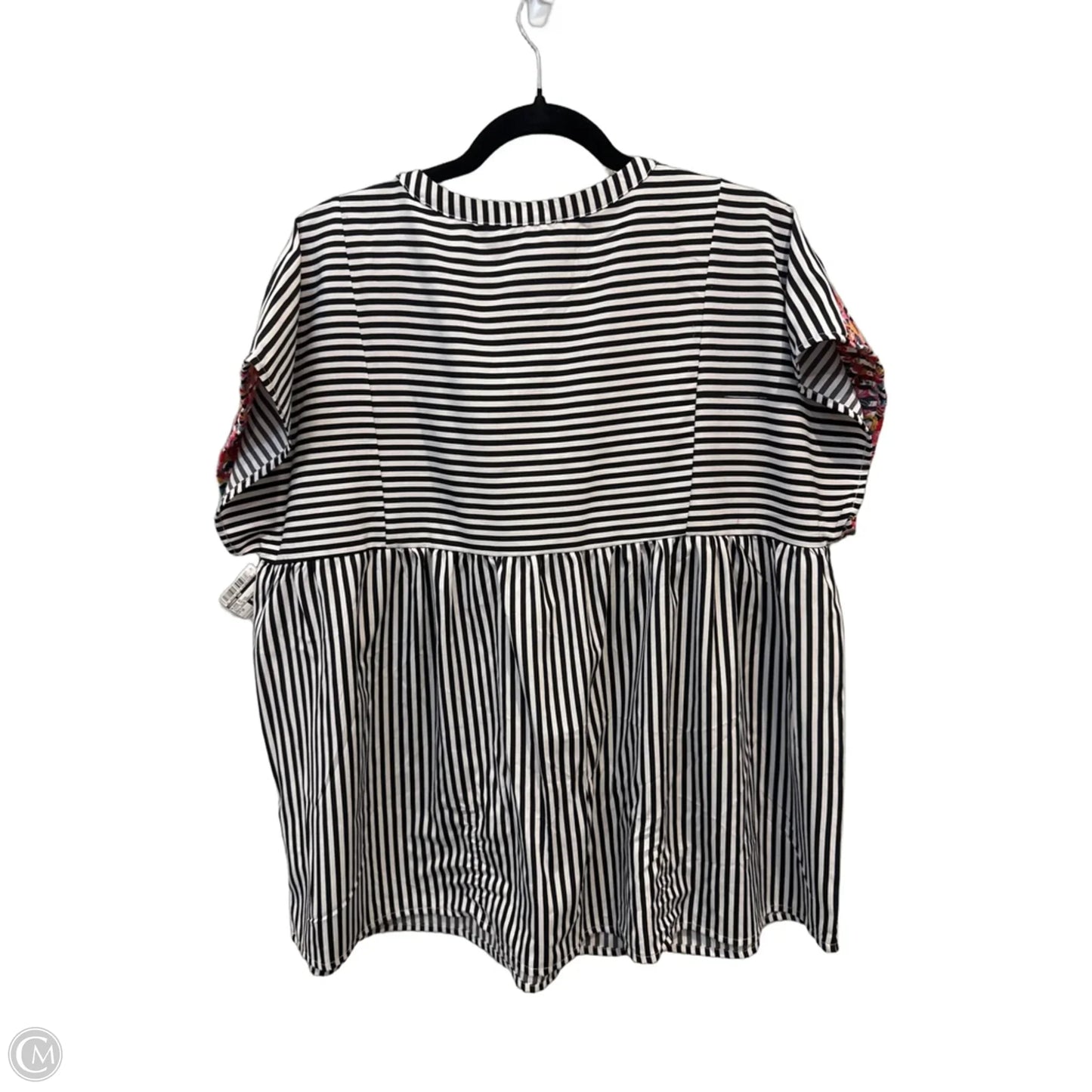 Blouse Short Sleeve By Savanna Jane In Striped Pattern, Size: 1x