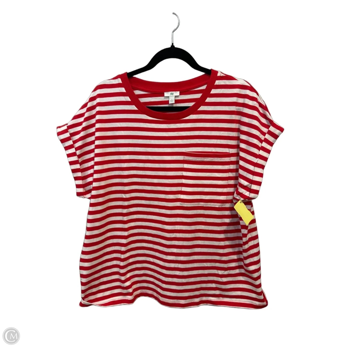 Top Short Sleeve By Dip In Striped Pattern, Size: L