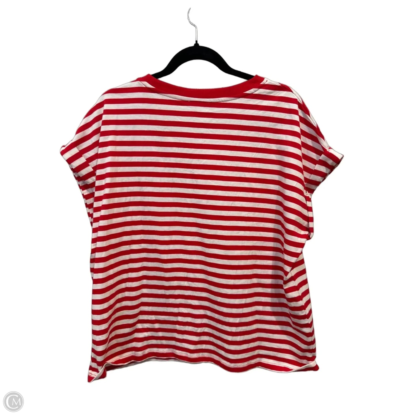 Top Short Sleeve By Dip In Striped Pattern, Size: L