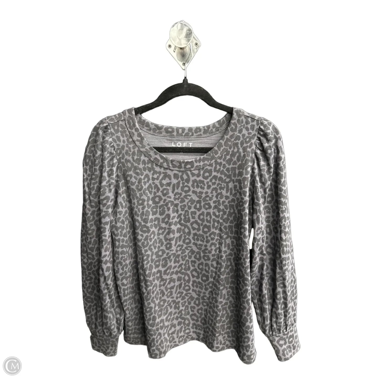 Top Long Sleeve By Loft In Leopard Print, Size: M