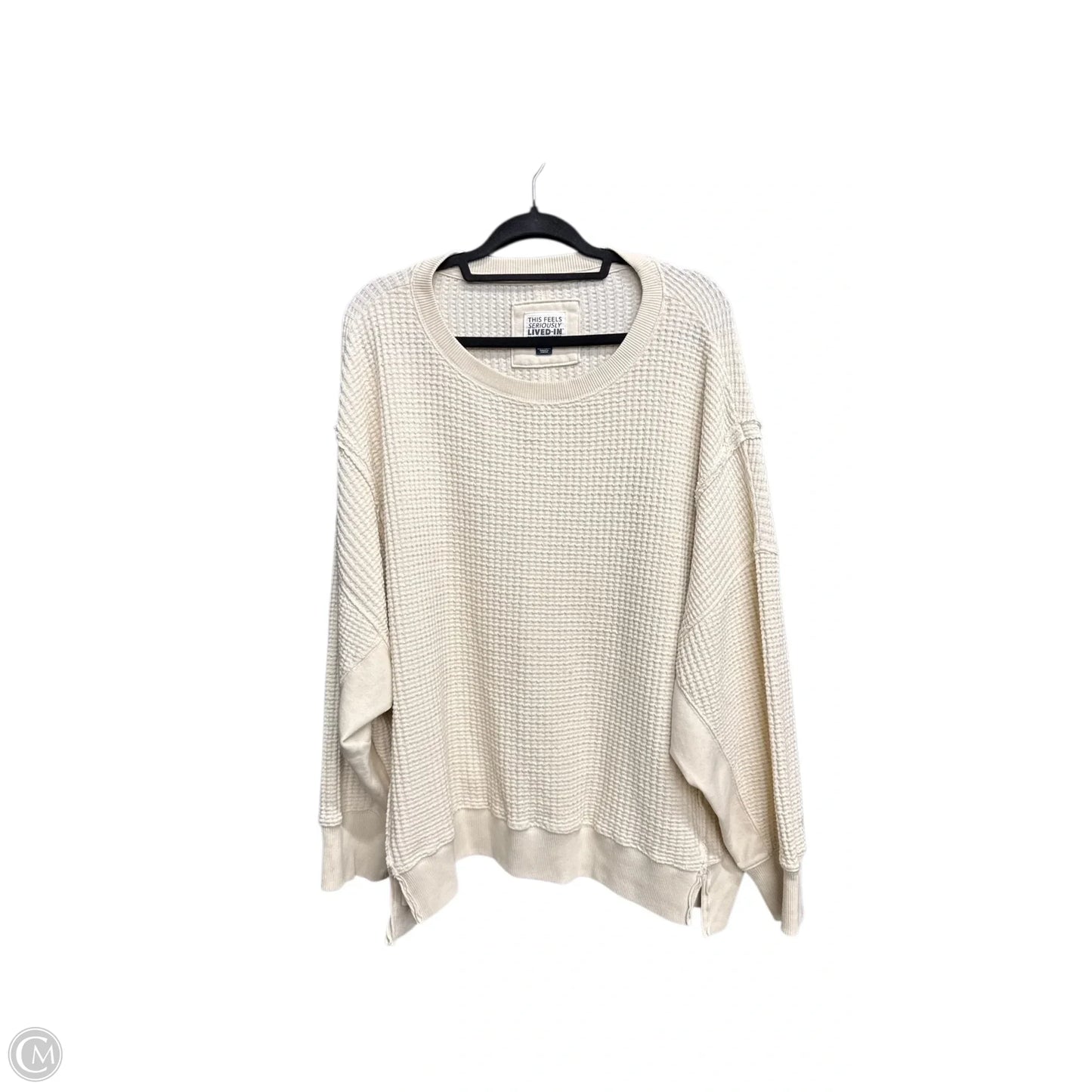 Top Long Sleeve Basic By American Eagle In Cream, Size: Xl