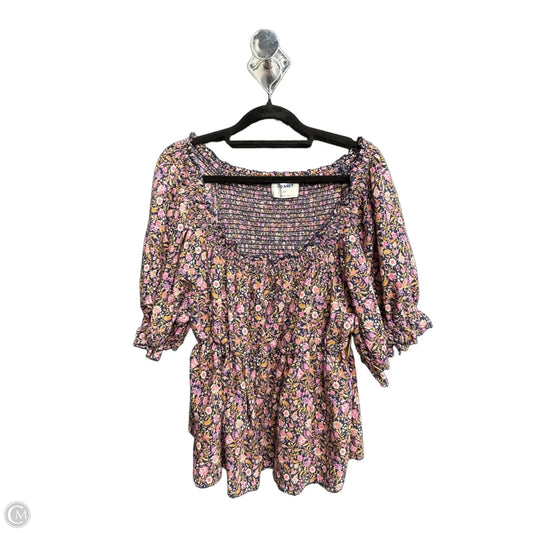 Blouse Short Sleeve By Old Navy In Floral Print, Size: Xxl