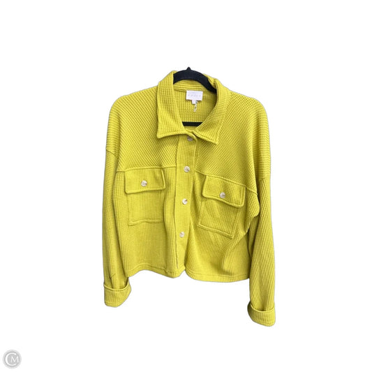 Blouse Long Sleeve By Entro In Chartreuse, Size: M