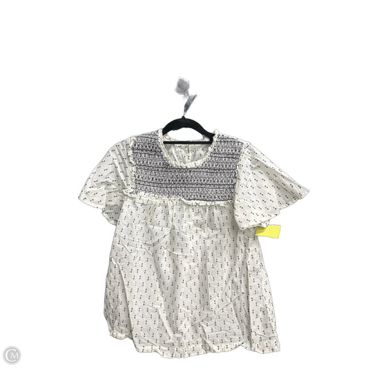 Blouse Short Sleeve By Lc Lauren Conrad In Polkadot Pattern, Size: Xs