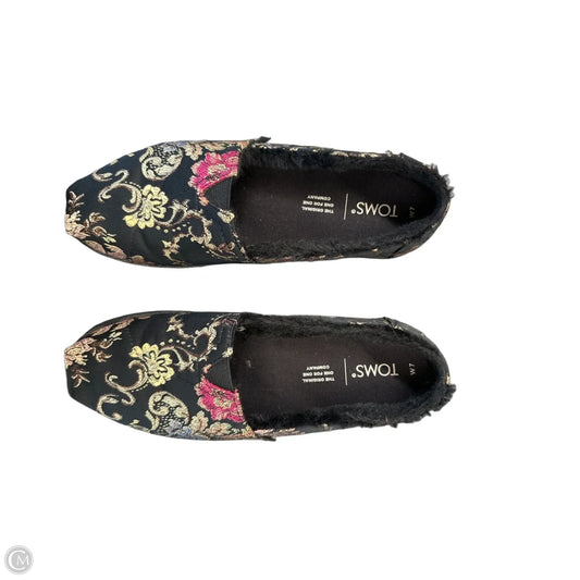 Shoes Flats By Toms In Black & Gold, Size: 7