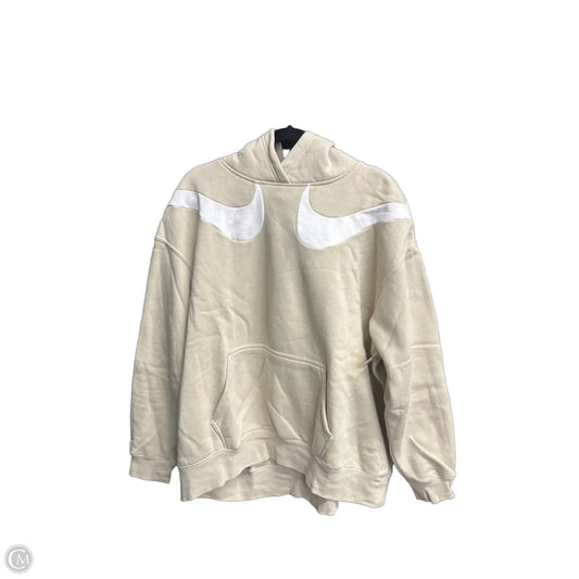 Sweatshirt Hoodie By Nike Apparel In Cream & White, Size: L