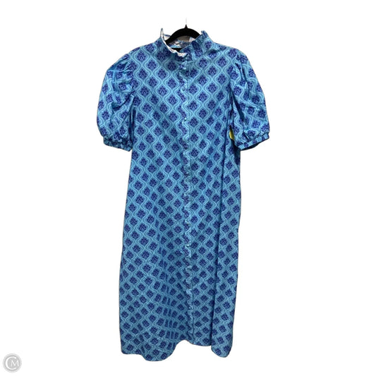 Dress Casual Midi By Gigio In Blue, Size: L