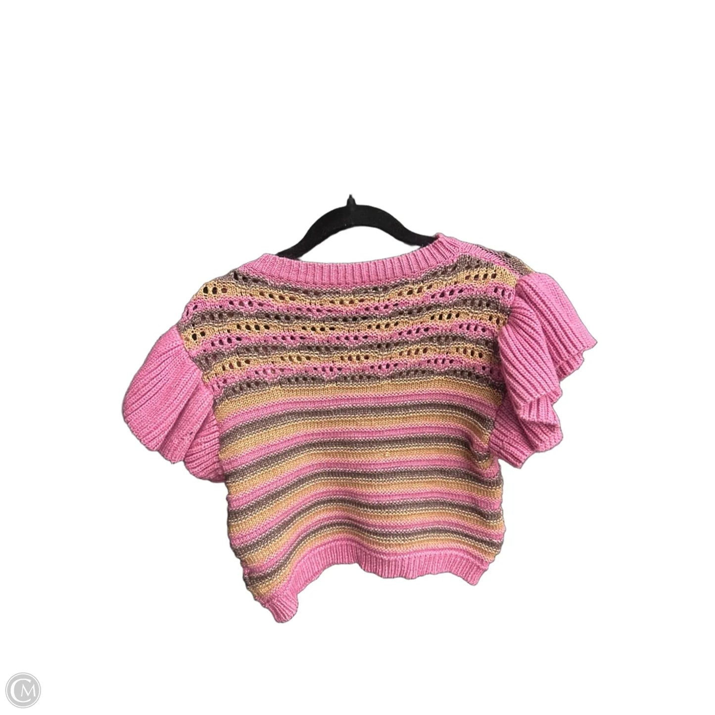 Sweater Short Sleeve By Entro In Striped Pattern, Size: L