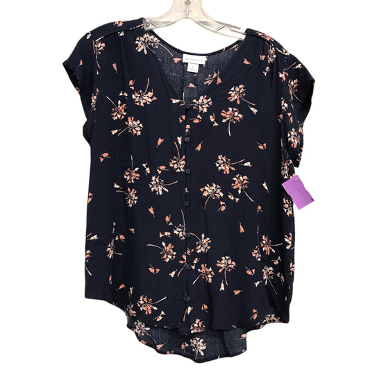 Top Ss By Liz Claiborne In Floral Print, Size:L