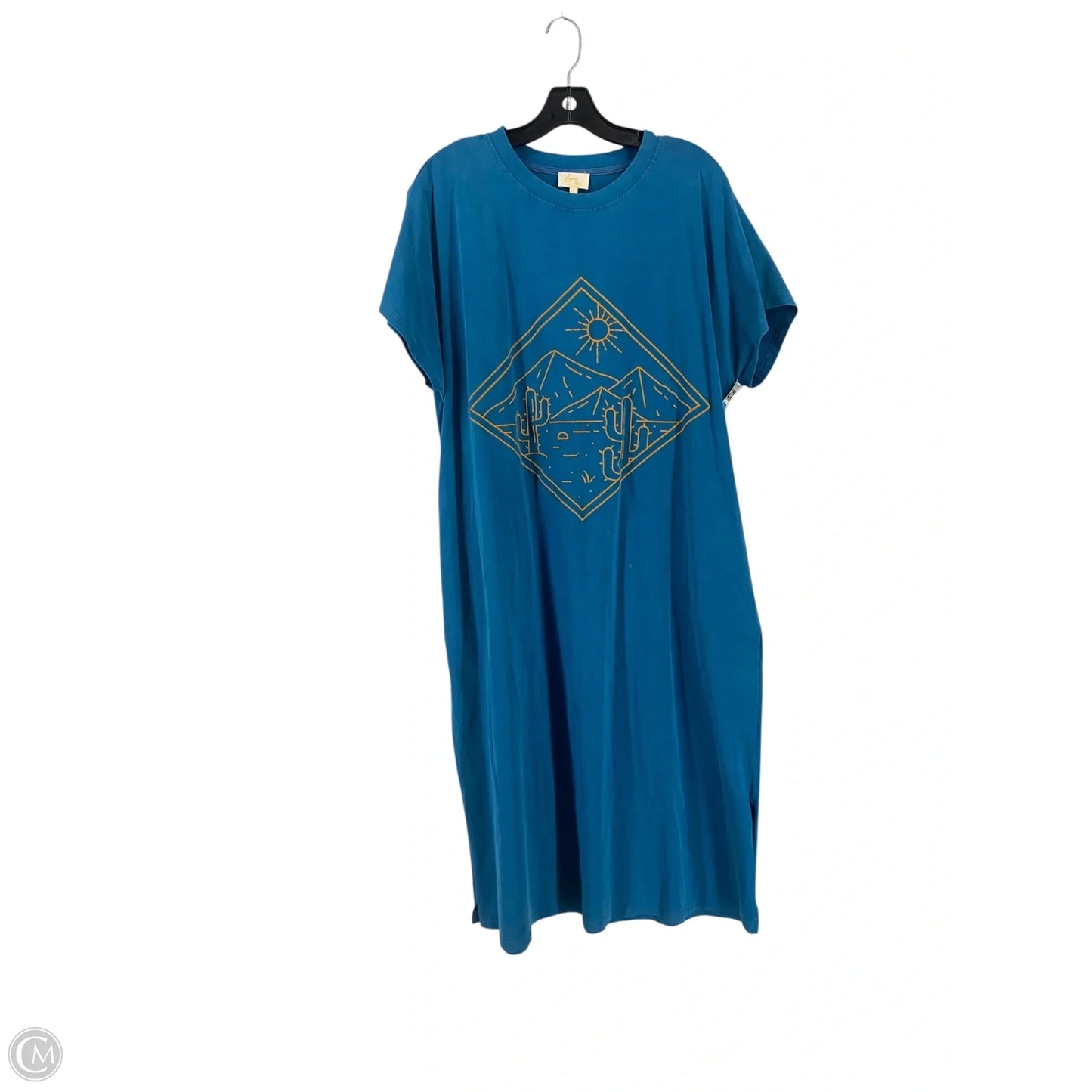 Dress Casual Midi By Cmb In Blue, Size: L