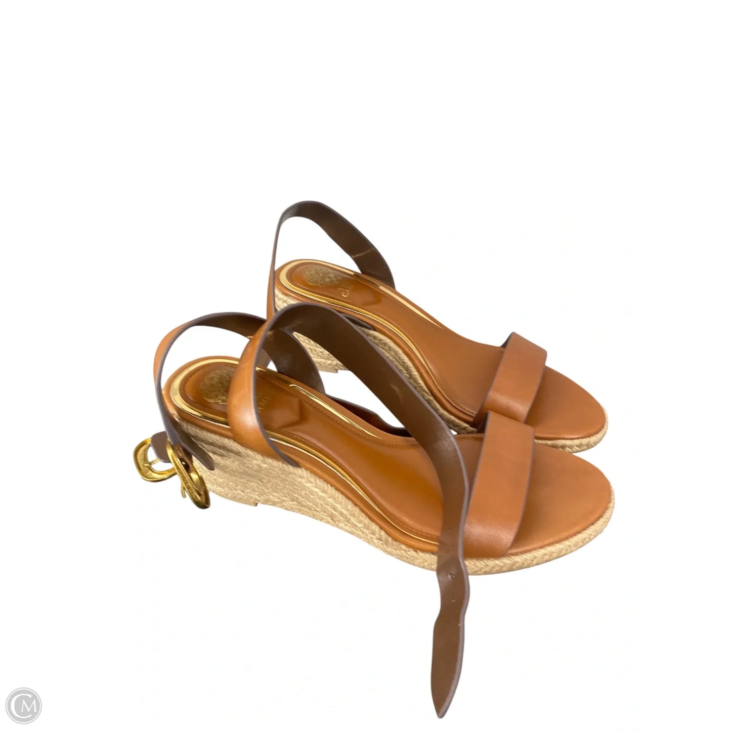 Sandals Heels Wedge By Vince Camuto In Brown, Size: 7
