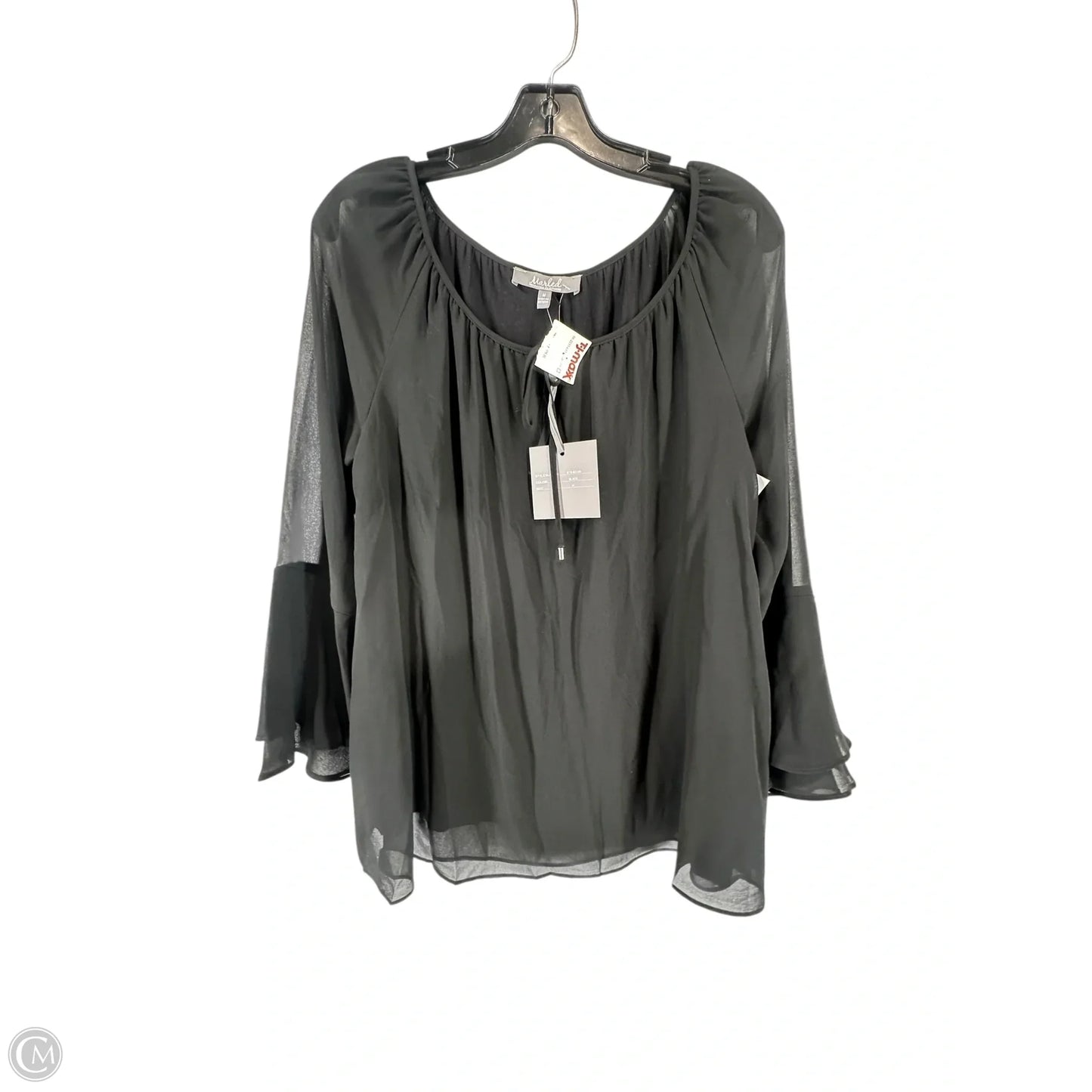 Top Long Sleeve By Marled In Black, Size: M