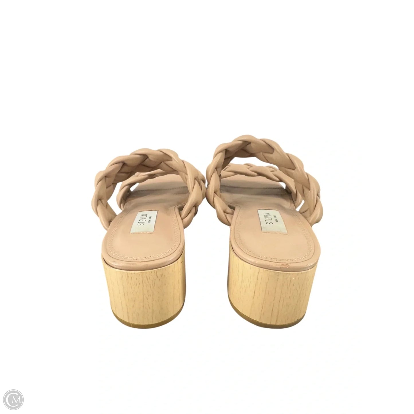 Sandals Heels Block By Clothes Mentor In Tan, Size: 8.5
