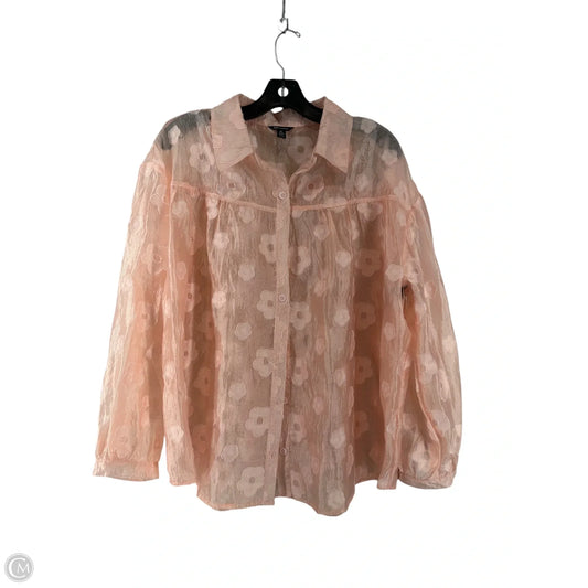 Top Long Sleeve By Versona In Pink, Size: Xl