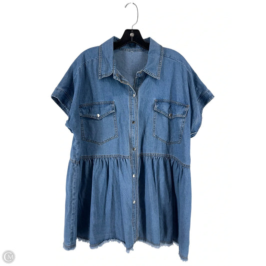 Top Short Sleeve By Clothes Mentor In Blue, Size: 2x