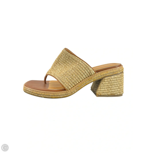Sandals Heels Block By Franco Sarto In Brown, Size: 9