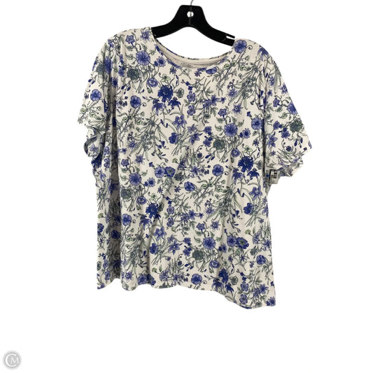 Top Short Sleeve Basic By Talbots In Floral Print, Size: 3x
