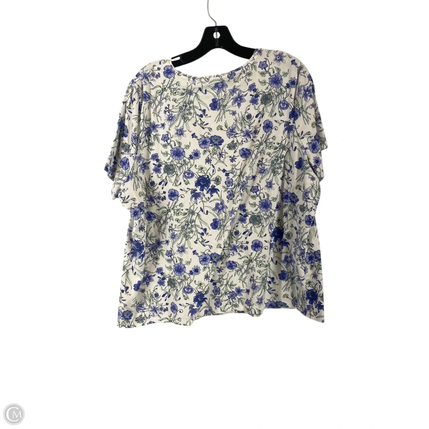 Top Short Sleeve Basic By Talbots In Floral Print, Size: 3x