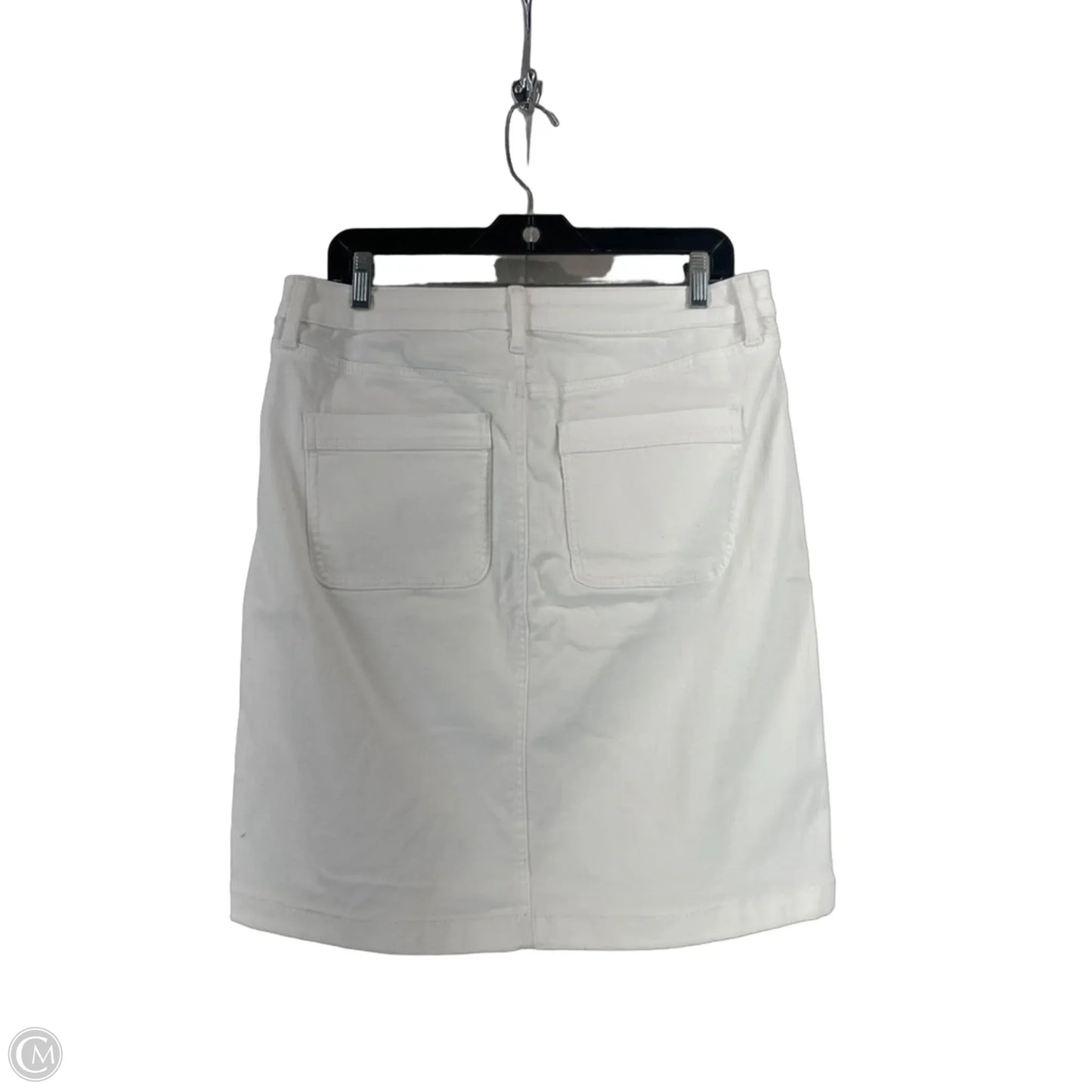 Skirt Mini & Short By Croft And Barrow In White Denim, Size: 12