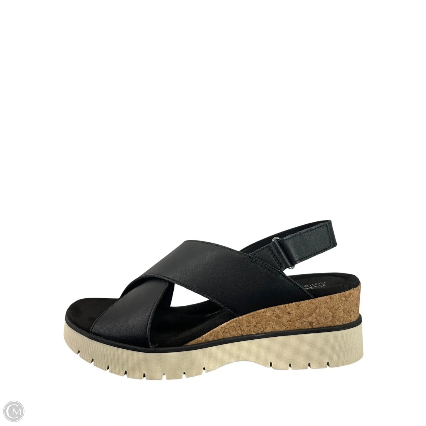 Sandals Heels Wedge By Clarks In Black, Size: 10