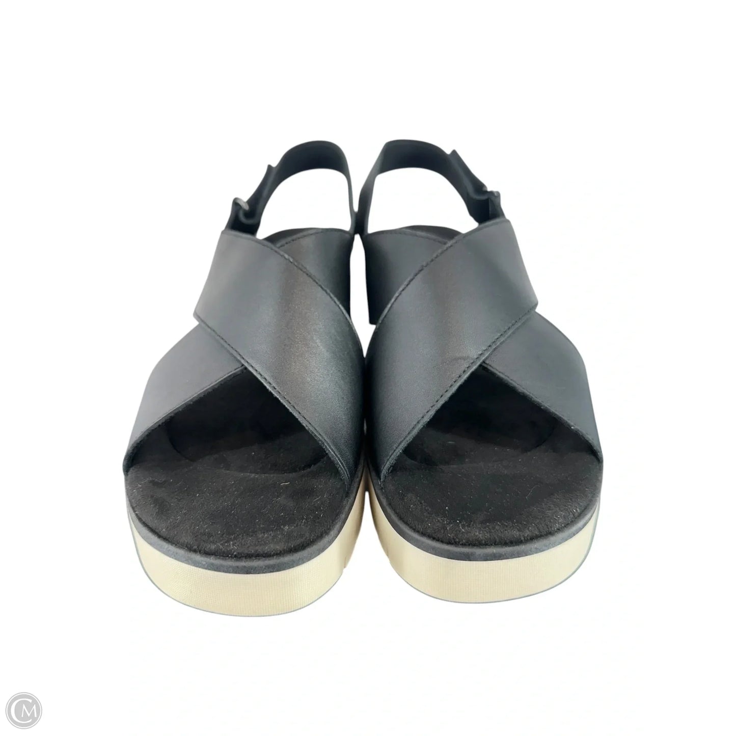Sandals Heels Wedge By Clarks In Black, Size: 10