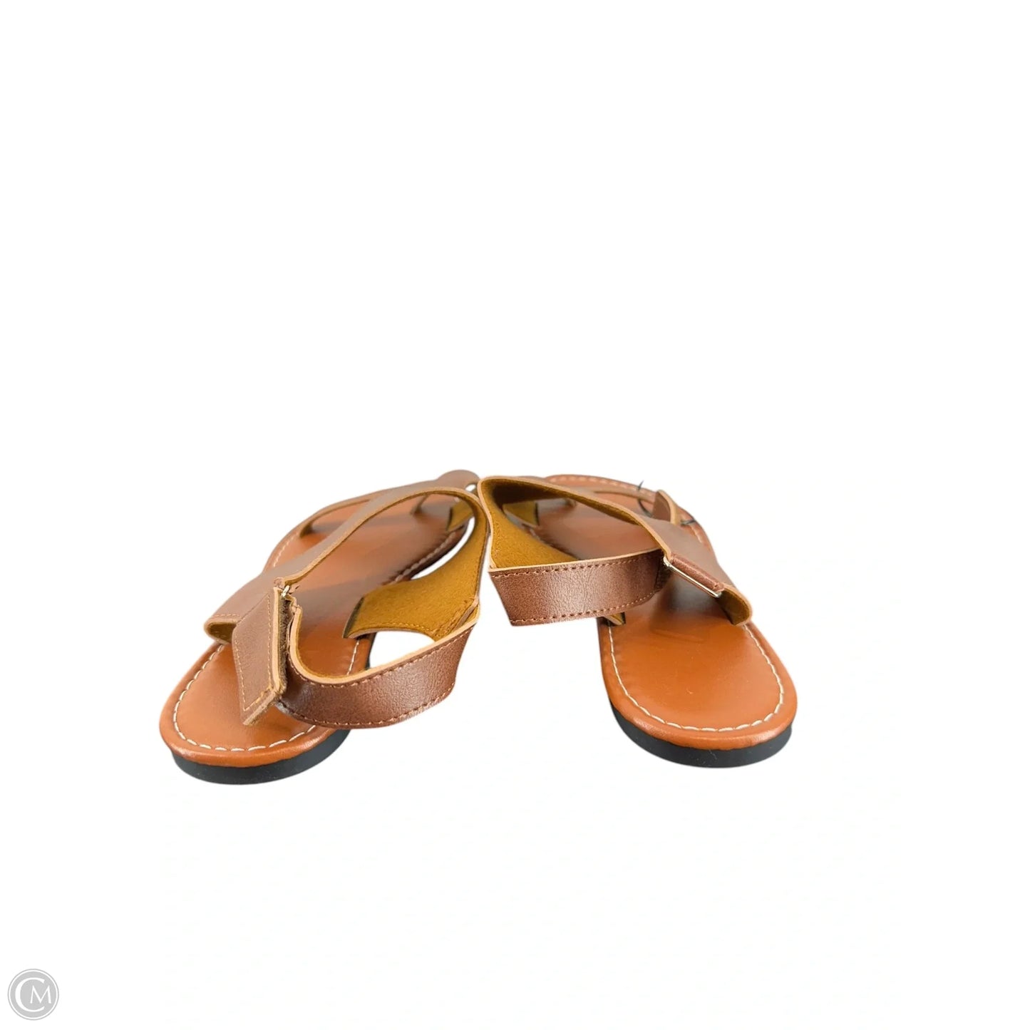 Sandals Flats By Clothes Mentor In Brown, Size: 7.5