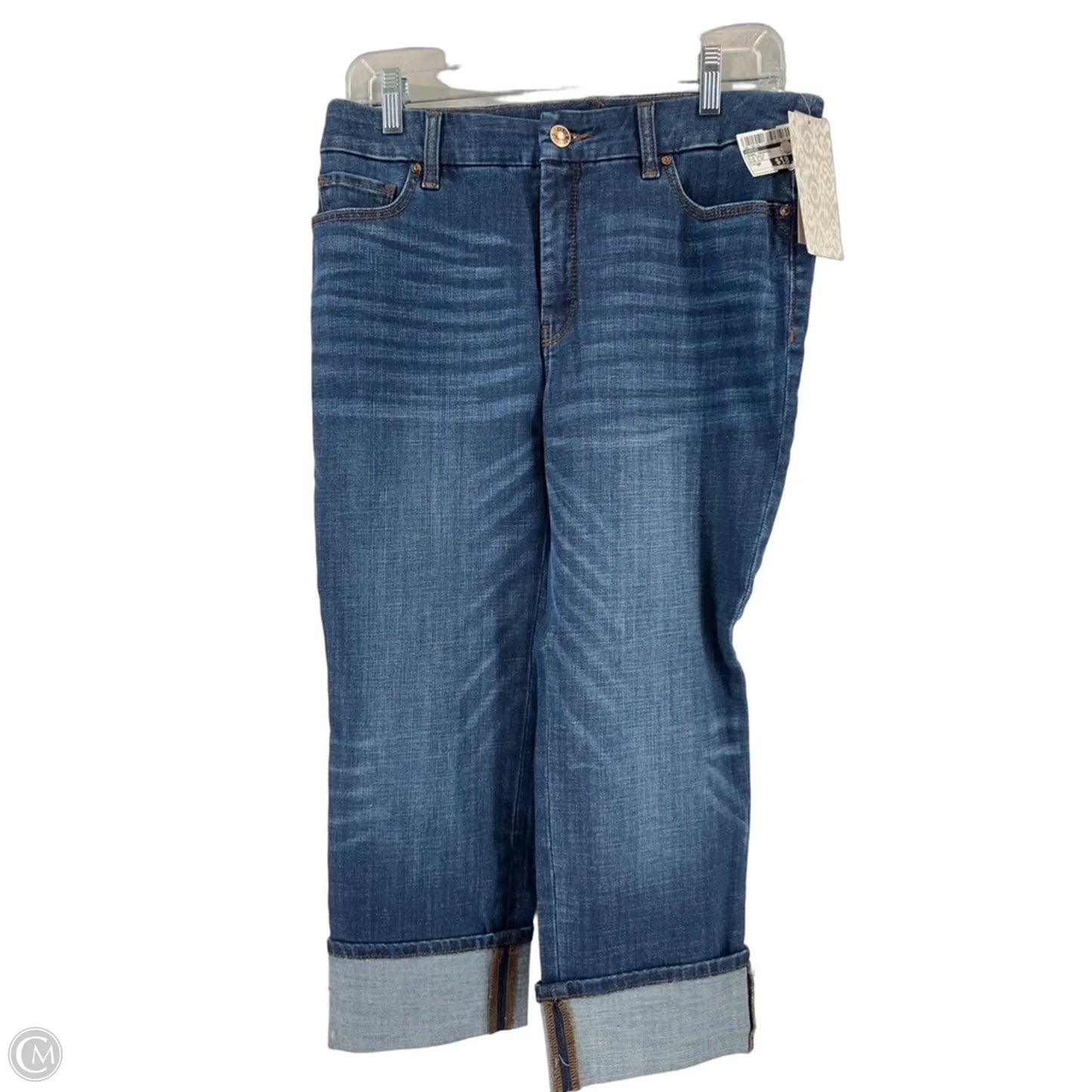 Jeans Cropped By Chicos In Blue Denim, Size: 6p