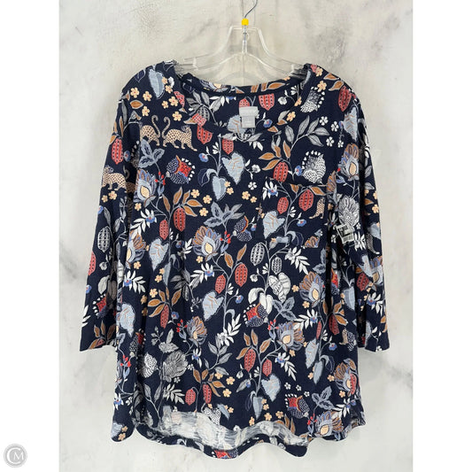 Top 3/4 Sleeve By Chicos In Multi-colored, Size: 2