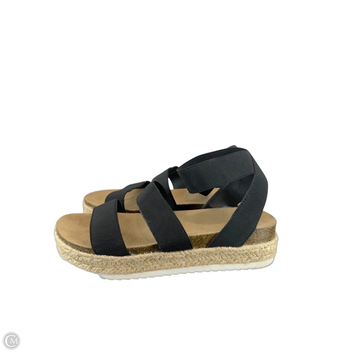 Sandals Heels Platform By Time And Tru In Black & Tan, Size: 11
