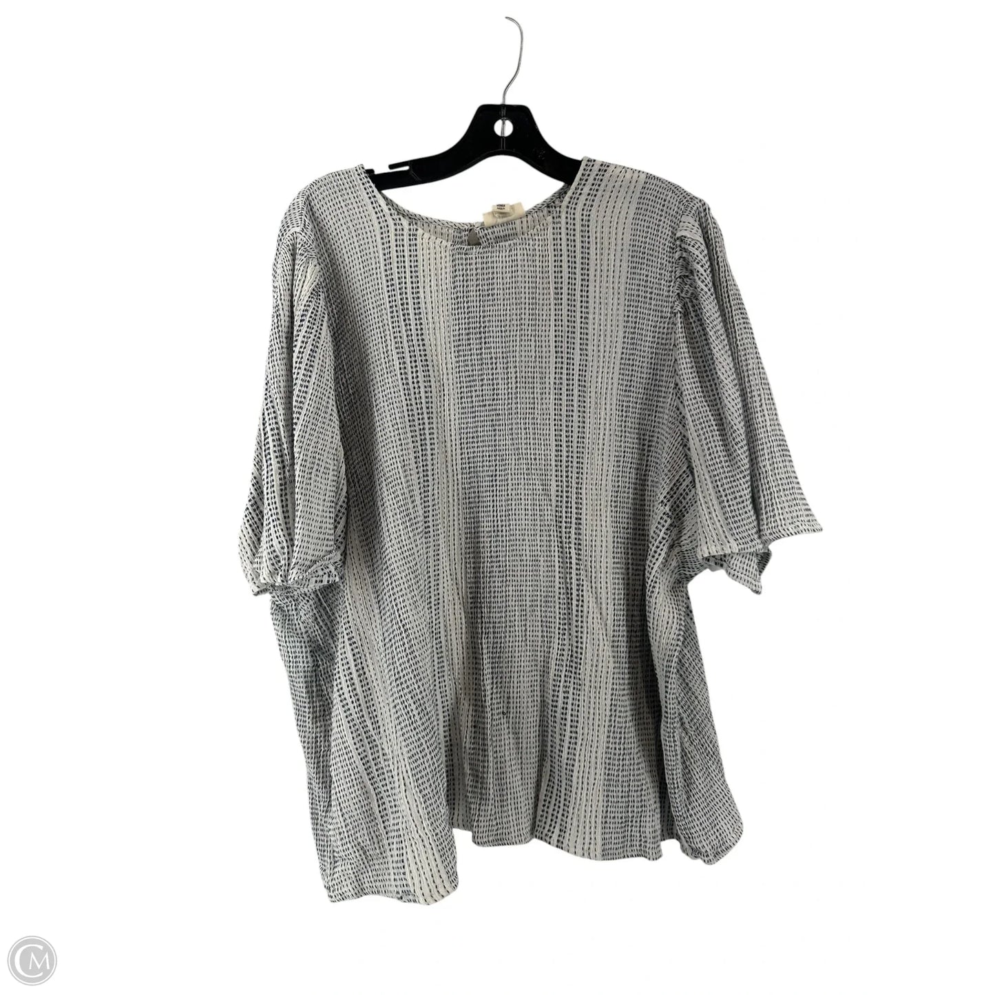 Top Short Sleeve By Ana In Blue & White, Size: 3x