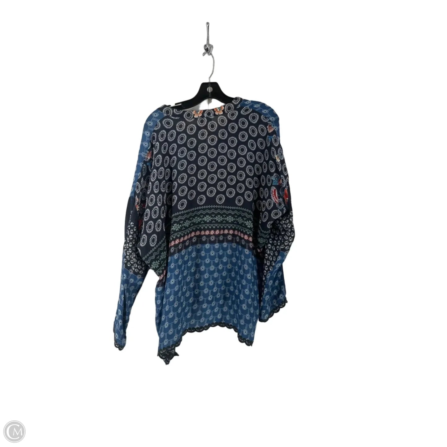 Top Long Sleeve By Johnny Was In Blue, Size: L