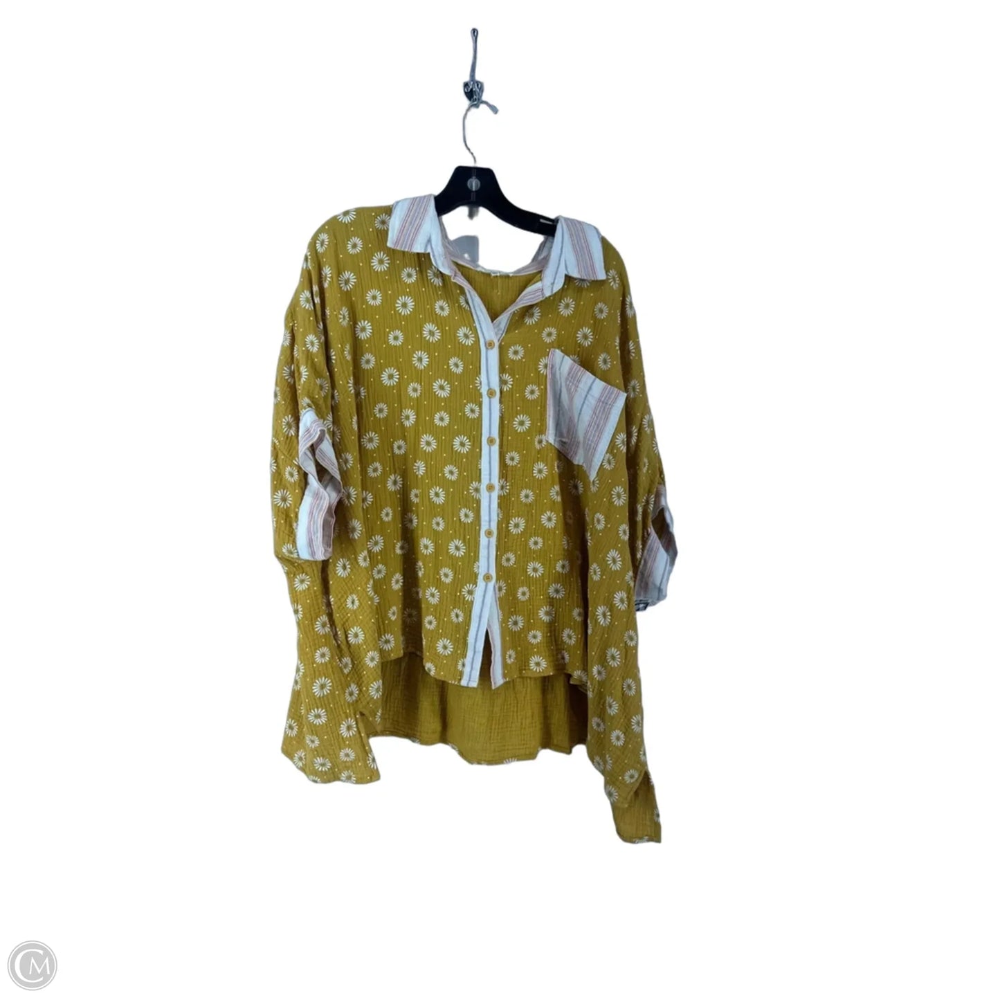 Top Short Sleeve By Easel In Yellow, Size: M