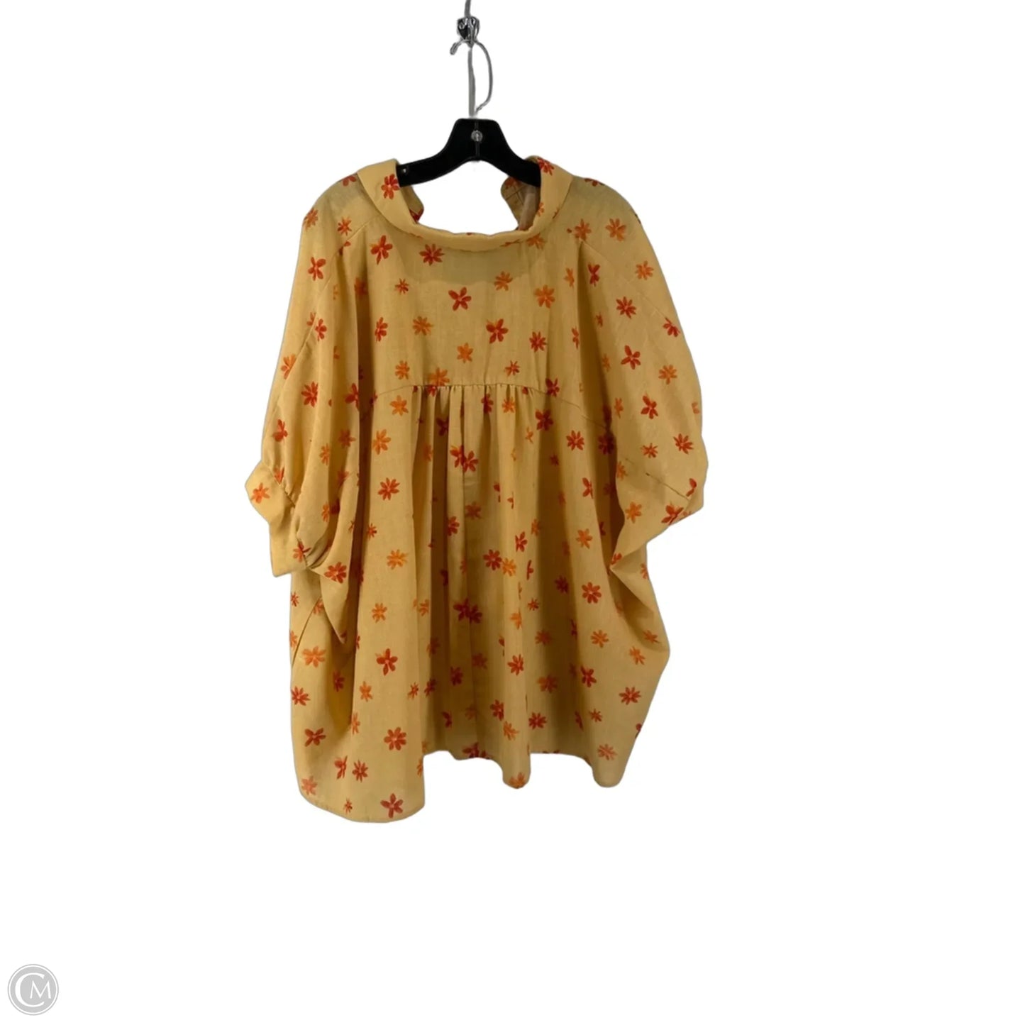 Top Short Sleeve By Easel In Orange, Size: L