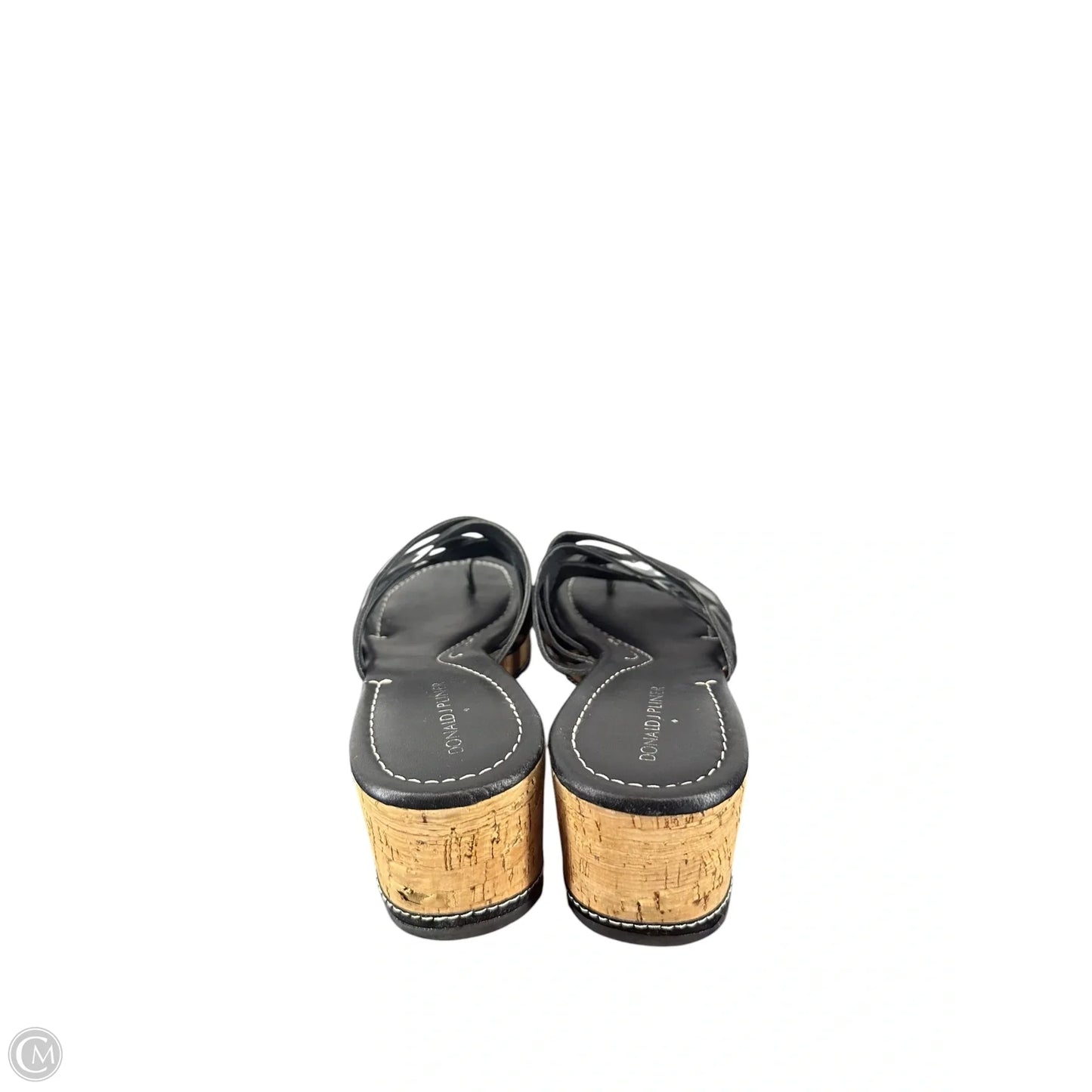 Sandals Heels Wedge By Donald Pliner In Black & Tan, Size: 8.5