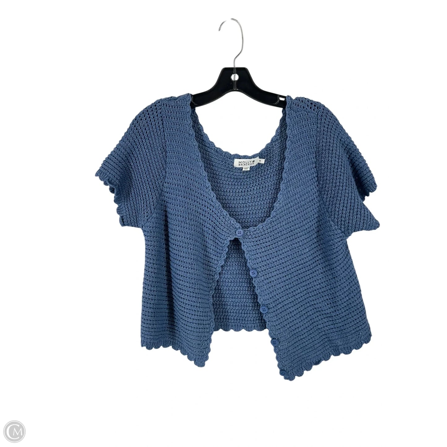 Top Short Sleeve By Molly Bracken In Blue, Size: M