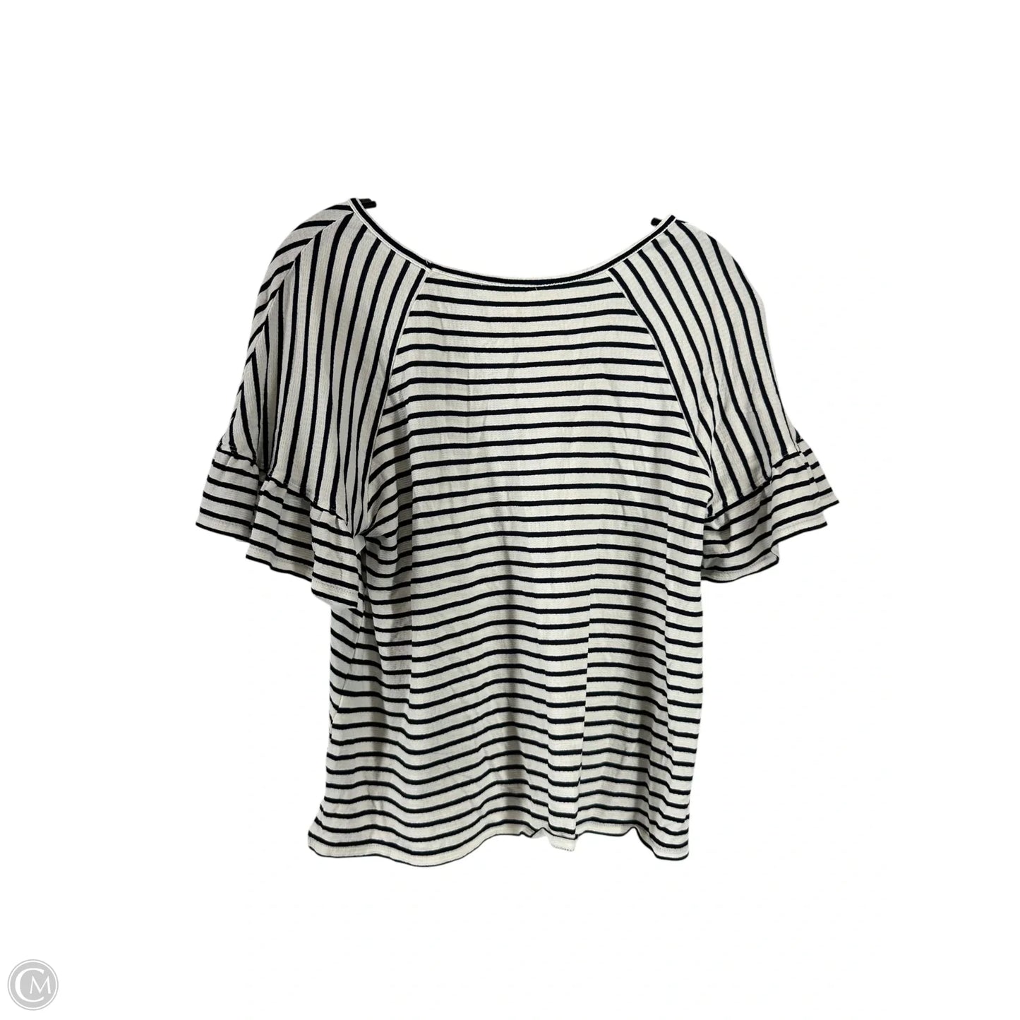 Top Short Sleeve By Max Studio In Striped Pattern, Size: L