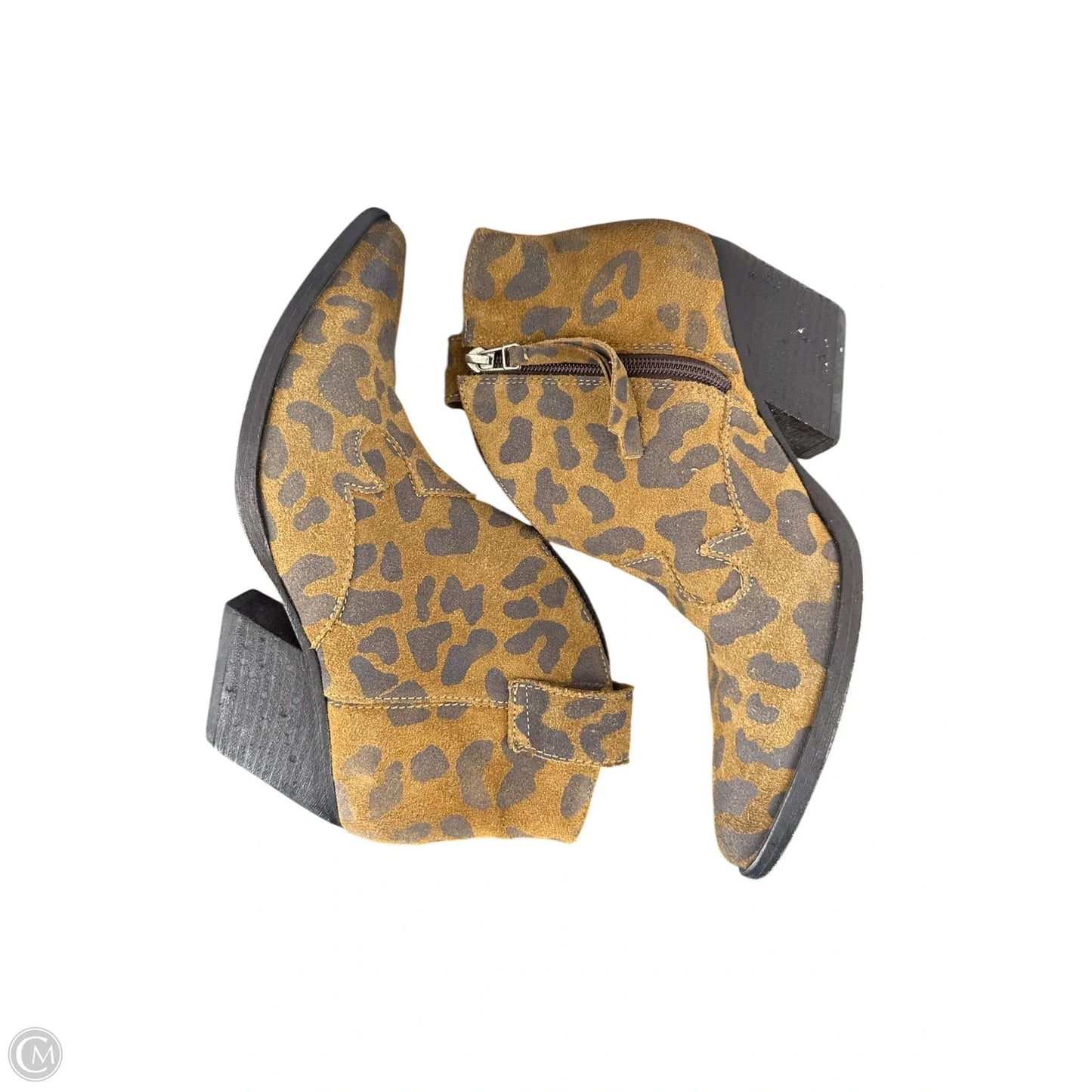 Boots Ankle Heels By Clothes Mentor In Animal Print, Size: 7