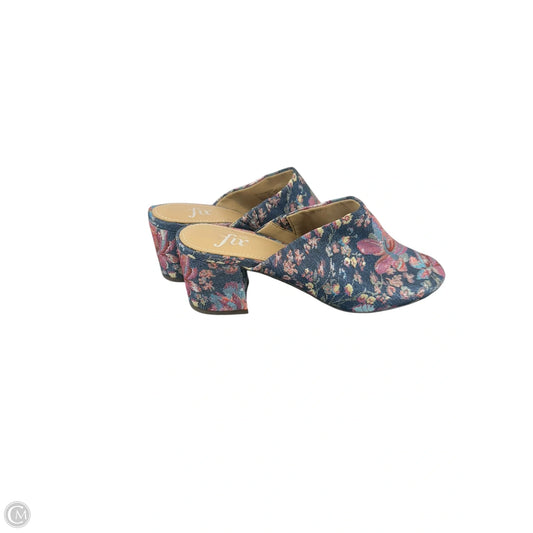 Sandals Heels Block By Clothes Mentor In Floral Print, Size: 8.5