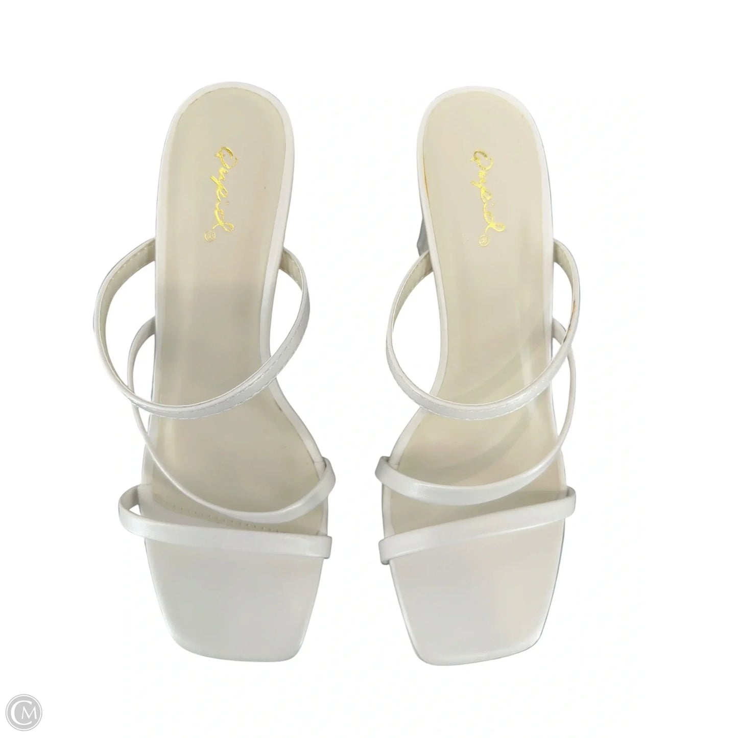 Sandals Heels Stiletto By Qupid In White, Size: 6