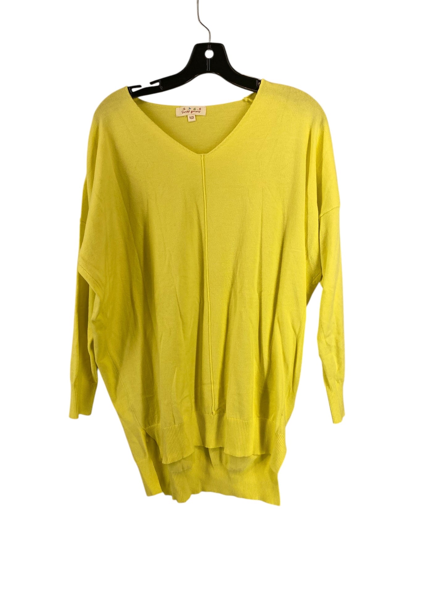 Top Long Sleeve By Clothes Mentor In Yellow, Size: 1x