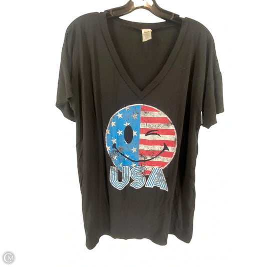 Top Short Sleeve Basic By Sew In Love In Black, Size: M