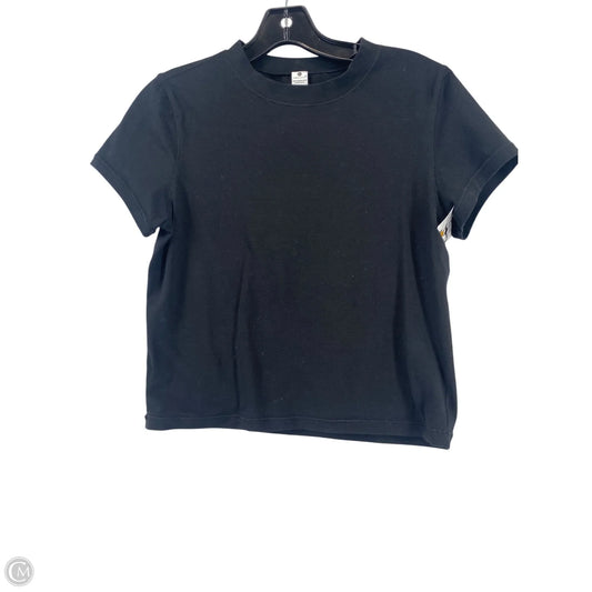 Athletic Top Short Sleeve By Yogalicious In Black, Size: L