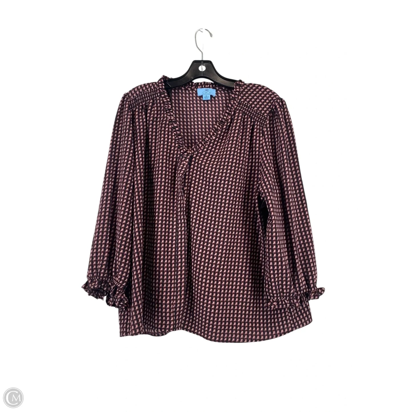 Blouse 3/4 Sleeve By Cece In Purple, Size: Xl