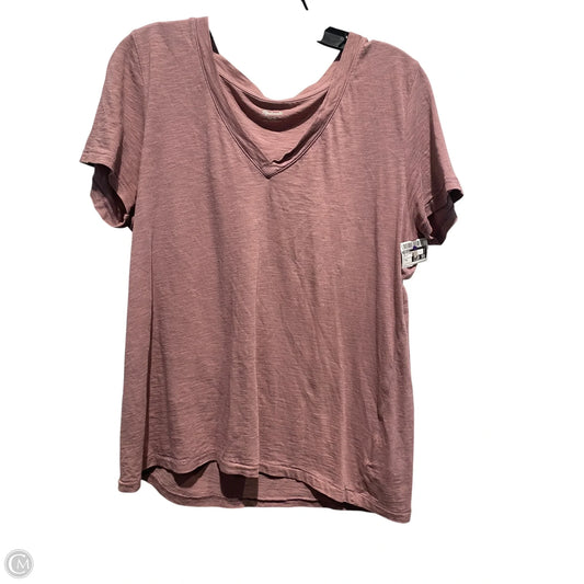 Top Short Sleeve Basic By Madewell In Mauve, Size: M