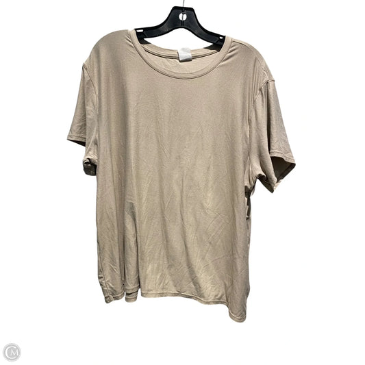 Athletic Top Short Sleeve By Athletic Works In Tan, Size: Xxl