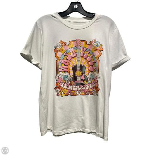 Top Short Sleeve Basic By Cme In White, Size: S