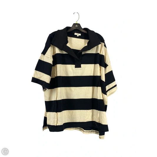 Top Short Sleeve By Easel In Striped Pattern, Size: L
