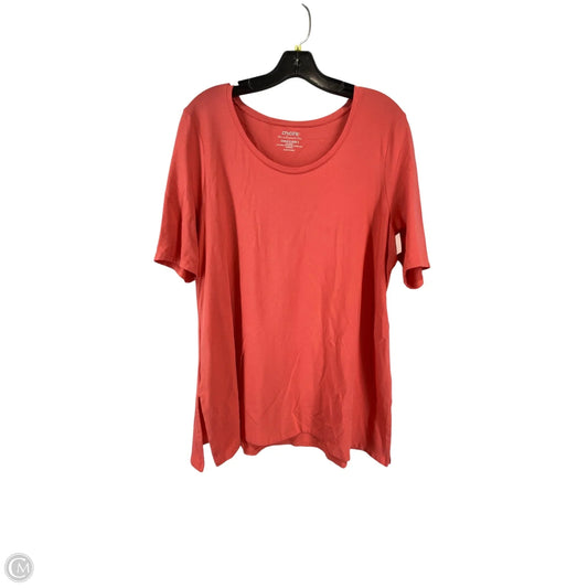 Top Short Sleeve By Chicos In Coral, Size: L