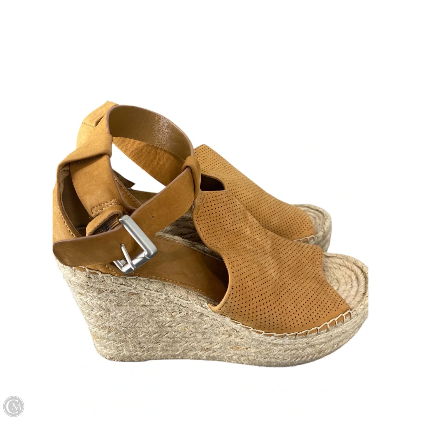 Shoes Heels Wedge By Marc Fisher In Brown, Size: 9