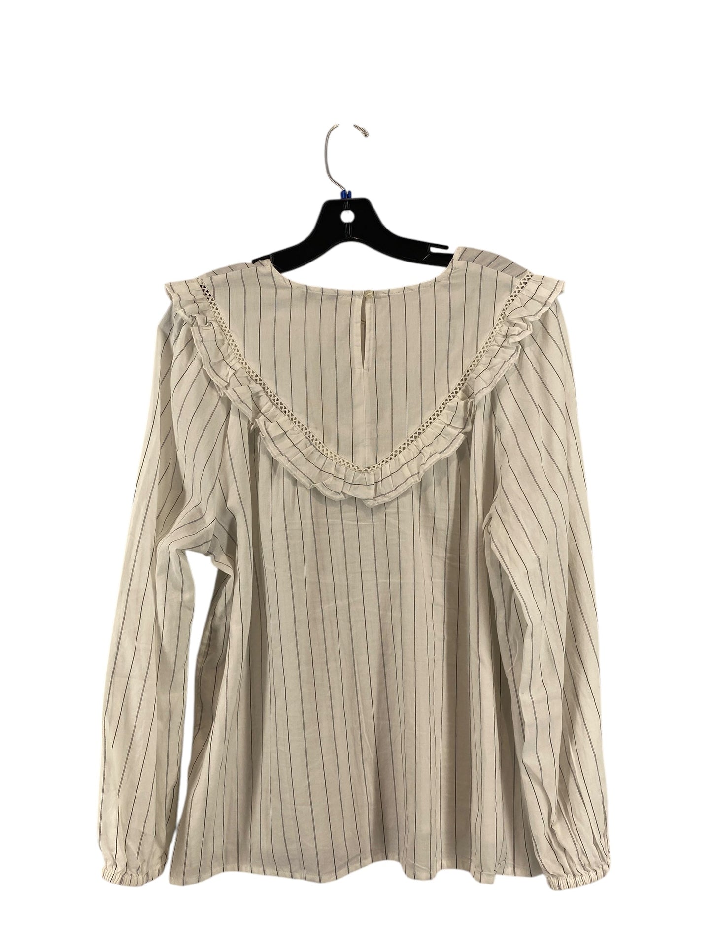 Blouse Long Sleeve By Madewell In Striped Pattern, Size: Xl